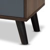Baxton Studio Clapton Modern and Contemporary Multi-Tone Grey and Walnut Brown Finished Wood TV Stand 179-11225-Zoro